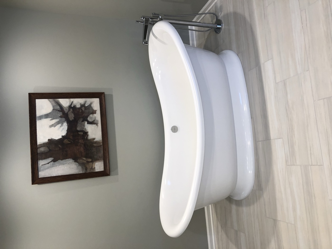 Freestanding tub in custom bath