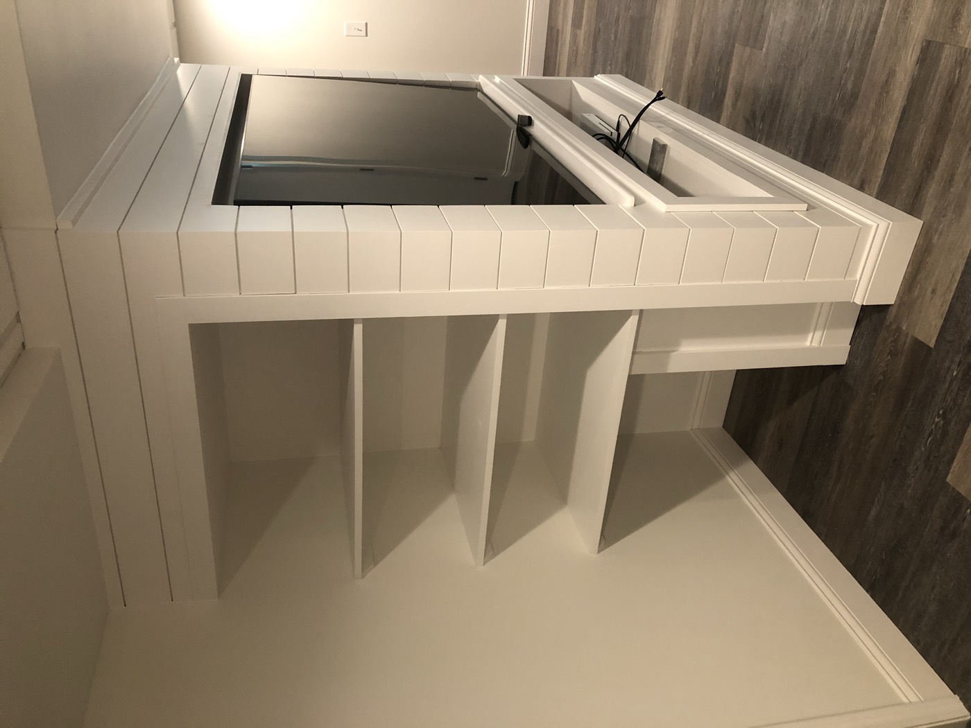 Built-in shiplap media wall